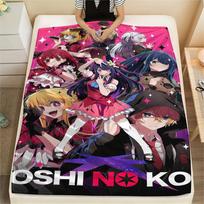 1PC Oshi No Ko Print Flannel Blanket, High quality All Seasons, Home Decor, Warmth and Comfort, Perfect for Christmas Gifts 80cm x 120cm pink