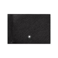 Montblanc Meisterstück Hexagon Star Logo Business Saffiano Print Full Grain Leather Wallet Men wallet Black 130316 Shopping Bag Set(Basic Set+Shopping Bag)