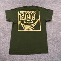 Keith-Haring Three Eye Monster Smiley Art Shirt Medium 19x26 Green 4XL beige