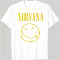 Nirvana Rock Band Logo Tshirt Unisex Unisex Summer 100 Cotton Y2k Clothing Fashion Oversize Short Sleeved Top Streetwear Unisex M white