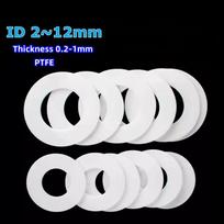 PTFE Gasket Flat Washer Thickness 0.2-1mm ID 2mm~20mm Resistant to High&Low Temperature Anti-aging For Flange 3x8x0.5mm(100pcs)