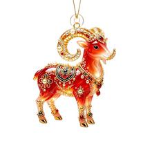 Shining Goat Pendant Acrylic Christmas Tree Ornament Animal Hanging Decoration  Shop Window Display 7 beige