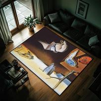 Salvador Dalí Art Door Mat Entrance Non-slip Washable Kitchen Carpet Living Room Hallway Rug Bathroom Decoration 50x80cm black