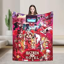 VOX H-Hazbin Hotel Alastor Game Blanket Quality Soft  Throw Blanket Winter Decorative Living Room Fluffy Bedspread 75x90cm pink