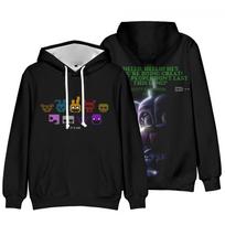 Fashion Cute Five Nights At Freddy's Printed High Quality Hoodies Autumn Winter Men/Women Tops XXL black