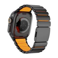 Apple Watch Ultra 3/2/1 49mm 46mm 45mm 44mm 42mm Titano Guminis Magnetinis Metalinis Apyrankė iWatch S11 10 9 8 7 6 5 SE 46mm(series 11 10) black