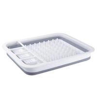 Yousheng Foldable Dish Drying Rack with Drainboard Portable Dish Drainer for Kitchen Counter Collapsible Kitchen Sink Organizer Basket for RV Camping 1pc white
