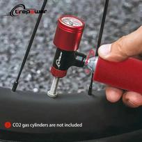Ctrepower Mini Portable CO2 Cartridge Inflator With Clear Pressure Gauge MTB Road Bike Schrader Presta Aluminum Alloy C02 Pump brown
