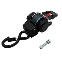 Ratchet Tie-Down diržas 1500/3307 svarų tempimo stipris Paminkštintos rankenos S formos kabliukas Minkšta rankena Sunkvežimiui Motociklui Transportuoti black