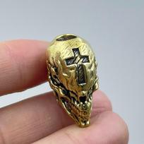 Brass Cross Skull Head Knife Beads Edc Diy Paracord Woven Bracelets Lanyard Pendants Accessories Outdoor Tool Hangings Trinkets beige