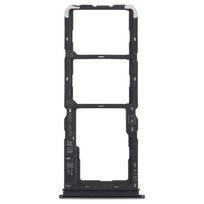 For vivo Y11s V2028 SIM Card Tray + SIM Card Tray + Micro SD Card Tray juoda
