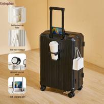 Xinjingzhou 20-inch Smart Carry-on Luggage with USB & Cup Holder white