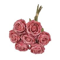 7 Bundles Roses Fake Flowers Retro Artificial Rose Flower with Stems for Table Vase Bridal Wedding Party Home