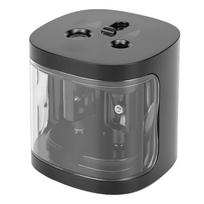 Electric Pencil Sharpener Double Hole for Home Classroom Office Thick Thin Rod Lightweight Portable gray