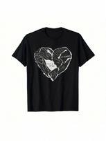 Sleep Theory - Products - Paper Heart Casual 220g Cotton Printed Black T-Shirt S įvairiaspalvis