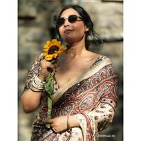New Launch Designer Ajrakh Print Saree Collection beige