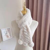 MWFur Fashion Winter Real Fur Scarves Muffler Hand Knitted Neck Warmer Rex Rabbit Fur Scarf for Women dramblio kaulas