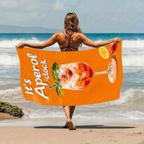 Extra Large Quick-Absorbing Beach Towel,Vibrant Cocktail Design with  It'S Aperol  Print, Ultra-Soft Microfiber 130x80cm