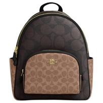 COACH Teismo Dirbtinės Odos Kuprinė Didelė Moteriška Riešuto & Rudo & Geltono CZ771-IMXI8 One Size 1