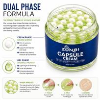 ZUNBI Anti-Aging Capsule Cream for Face | Korean Viral Boba Cream | Deep Hydration, Skin Firming & Barrier Repair Moisturizer | Lightweight Gel fo beige