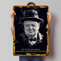 Winston Churchill Quotes Metal Poster Custom Wall Art Retro Vintage Tinplate Signs for Man Cave Room Decoration Gaming Wand Deko 20x30cm（7.8x11.8inch） black