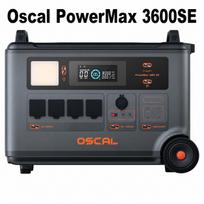 Oscal PowerMax 3600SE Nešiojama elektrinė, 3600Wh LiFePO4 baterija, 3600W grynos sinusinės bangos išvestis, 4500W viršįtampis, valdymas per programėlę Oscal PowerMax 3600SE-YY