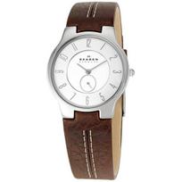 SKAGEN Vyriškas kvarcinis laikrodis Plienas Baltas odinis 30 Kvarcas 433LSL1 sidabras