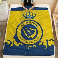 Al Nassr FC  Print Flannel Blanket, High quality Comfortable for All Seasons, Home Decor, Warmth and Comfort 80cm x 120cm yellow
