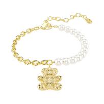 Swarovski Idyllia Teddy Bear Pattern Bracelet Unisex Bracelets Gold 5737622 Box (Random Color) white