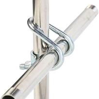 1Pcs Durable Double U-Cross U Bolt Cross Clamp Scaffolding Fixing Hose Clamp 20 25 32 40 50 M8 Steel Connector Tube Pipe Clip M8x20x20mm