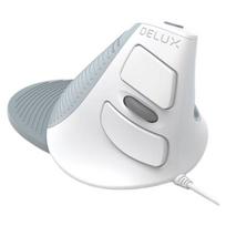 Delux Ergonomic Vertical Mouse, Wired Mouse, Office Mouse for Computer And Laptop, Portable Detachable Palm Rest, White balta