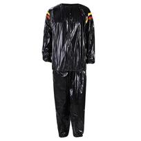 X Didelio tankio PVC tarpvalstybinis sauna kostiumas fitnesui ir prakaitavimui S black