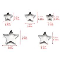 Star Shaped Cookie Cutter Vegetable Fruit Cutters Shapes Stainless Steel Baking Cutters 5pcs Cookie Cutters Five-pointed Star gray