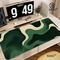 Green and Beige Abstract Mouse Pad Large Desk Pad,Natural Rubber,Anti-Slip Office Desk Mat,Perfect Gift for Teens HYBXAXC 30cmx60cm(11.8x23.6inch) gray