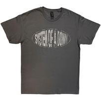 System Of A Down Stretched Logo T-shirt Small Charcoal Grey XL gray