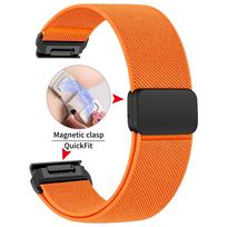 20mm 22mm 26mm QuickFit Straps Nylon Loop Band for Garmin Fenix 8 E 7 7X 7S Pro 6 6X 6S Magnetic Clasp Watchbands for Quatix 8 7 QuickFit 20mm oranžinė