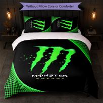 Monster Energy Print 3Pcs Duvet Cover Set 1 Duvet Cover and 2 Pillowcases Soft Bed Linen For Household Bedroom 135cm*200cm