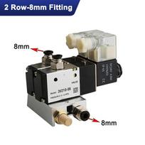 220V 24V Multi Option 3V210-08 Pneumatic Solenoid Valve Block With Muffler Fitting Base Manifold 2/3/4/5/6 Row 3 Port DC12V