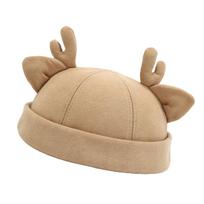 Vintažinė kepurė Beanie Kalėdinė kepurė Kepurė Docker Kepurė be bryliuko Reguliuojamos elnio ausys Kaukolės kepurė Universali moterims ir vyrams 1 beige