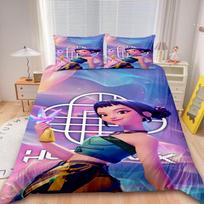 Teens Duvet Cover K-pop D-Demon H-Hunters Duvet Cover Set Bedding Set Comforter Cover Queen King Children Gifts Decor EU Single 135x200cm blue