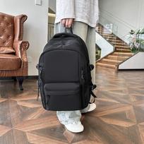 Backpack for Junior High School Students, Trendy Campus Style, Solid Color, Simple, Large Capacity Backpack juoda