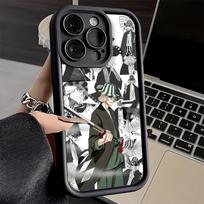 Phone Case for iPhone 17 Air 16E 15 16 Pro Max Bleach Anime Ichigo Kenpachi Cover 14 Plus 13 12 Mini Soft Shell Silicone Fundas iPhone 17 Pro gray