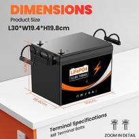 Lianpaiyaun 12V 100Ah LiFePO4 RV Battery U206 LED Display 6000 Cycles CE UL Certified Deep Cycle Lithium Iron Phosphate 3.2V 100 Ah