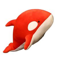 Creative 60-100CM Huge Killer Whale Plush Toys Sleeping Pillow Stuffed Soft Animal Ocean Shark Dolls for Kids Boys Gift 60cm raudona