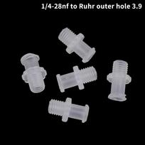 PP Plastic Luer Lock Adapter – Converts 1/4-28UNF, M5, M6 Threads for Dispensing, Air Valves & Syringe Barrel Connections gray