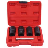 5pcs 6-Point Sockets Nut Extractor Socket Set Stripped Lug Nut Remover  Bolt Extraction Use black