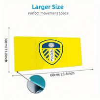 Leeds United Team Logo Mouse Pad, Large Gaming Desk Mat, Non-slip XXL Mousepad for Laptop & Tablet, Mini PC Playmat with Stitched Edges 30cmx60cm(11.8x23.6inch) yellow
