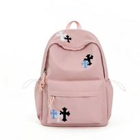 Schoolbag1011 new embroidered cross backpack female junior high school college student schoolbag large capacity high value backpack rožinė