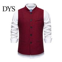 Traditional Waistcoat Men Oktoberfest Vest, Vintage Waistcoat, Sleeveless Inspired Spring Autumn Vest Costume Gilet for Wedding Party, Music S vyno raudonos spalvos