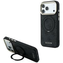 Guess Ring Stand 360 4G Classic Logo MagSafe dėklas iPhone 17 Pro / 18 Pro, juodas